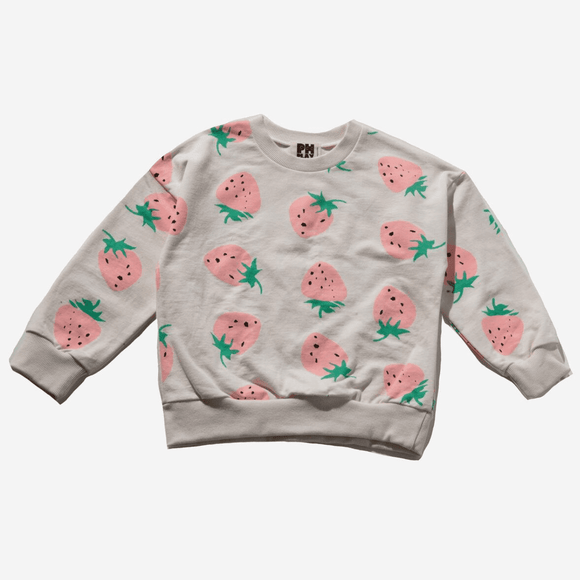 Petite Hailey Strawberry Print Sweatshirt - hip-kid