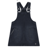 Babyface Girls L/S Tee & Denim Overall Jumper - Rosewood/Indigo Blue Denim - hip-kid