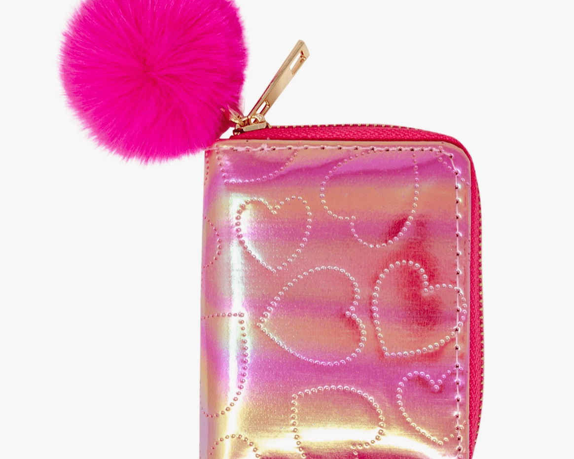 Zomi Gems - Shiny Dotted Heart Wallet - hip-kid