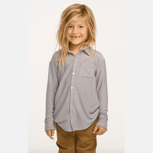 Chaser Button Down Shirt - Silver Gray - hip-kid