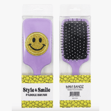 Mavi Bands Varsity Glitter Smiley Face Large Bright Paddle Hair Brush - hip-kid