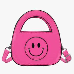 Mavi Bands Mini Neon Smiley Face Tote Purse Bag - hip-kid