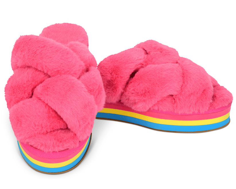 Iscream Furry Platform Slippers - hip-kid