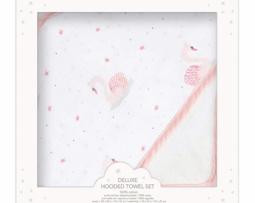 Mon Ami French Swan Towel & Washcloth Set - hip-kid