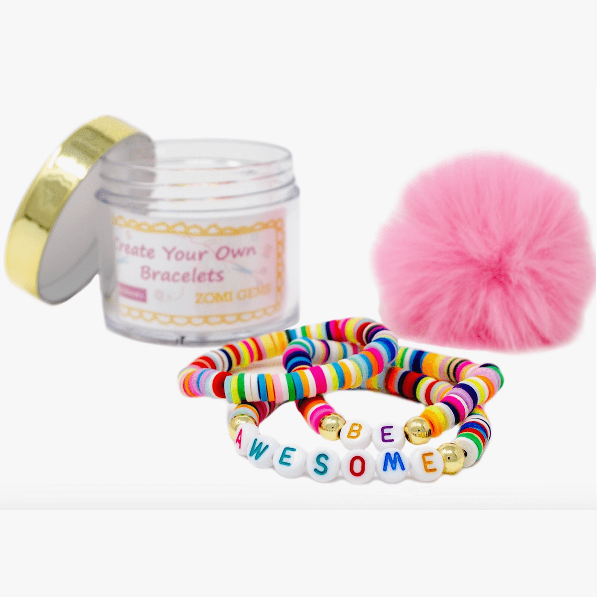 Zomi Gems - DIY Disk Bead Message Bracelet - Rainbow - hip-kid