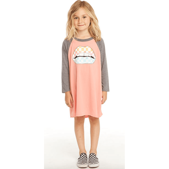 Chaser Checkered Lips Nightgown - Almond Blossom - hip-kid
