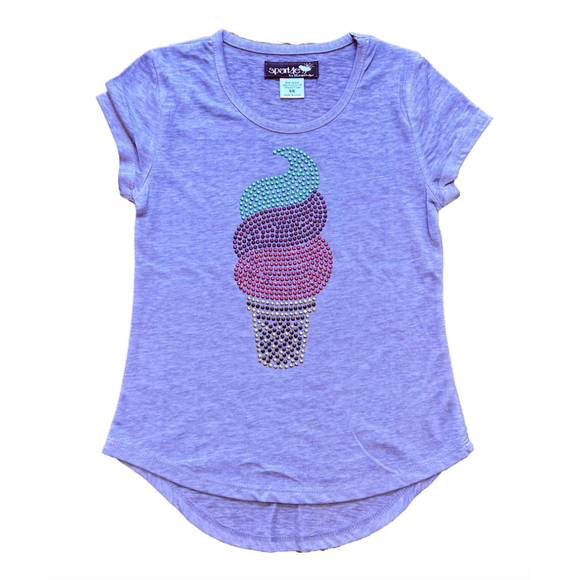 Sparkle by Stoopher Tee - Lavender Ice Cream Cone - hip-kid