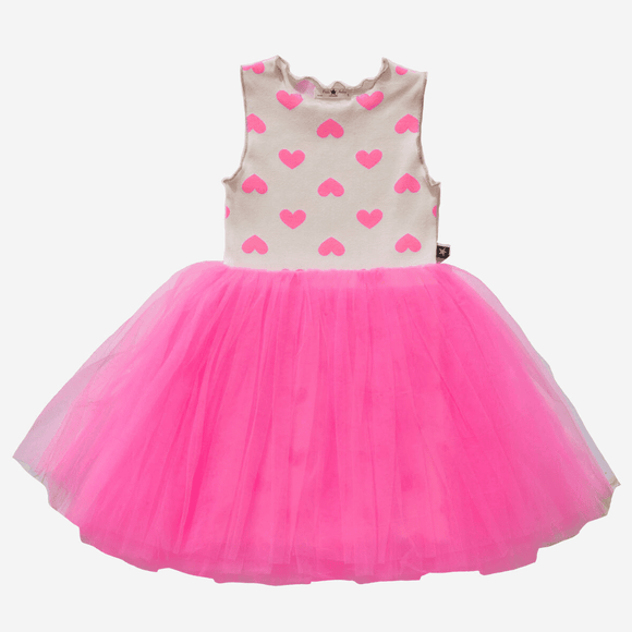 Petite Hailey Vintage 4 Tutu Dress - Neon Pink - hip-kid