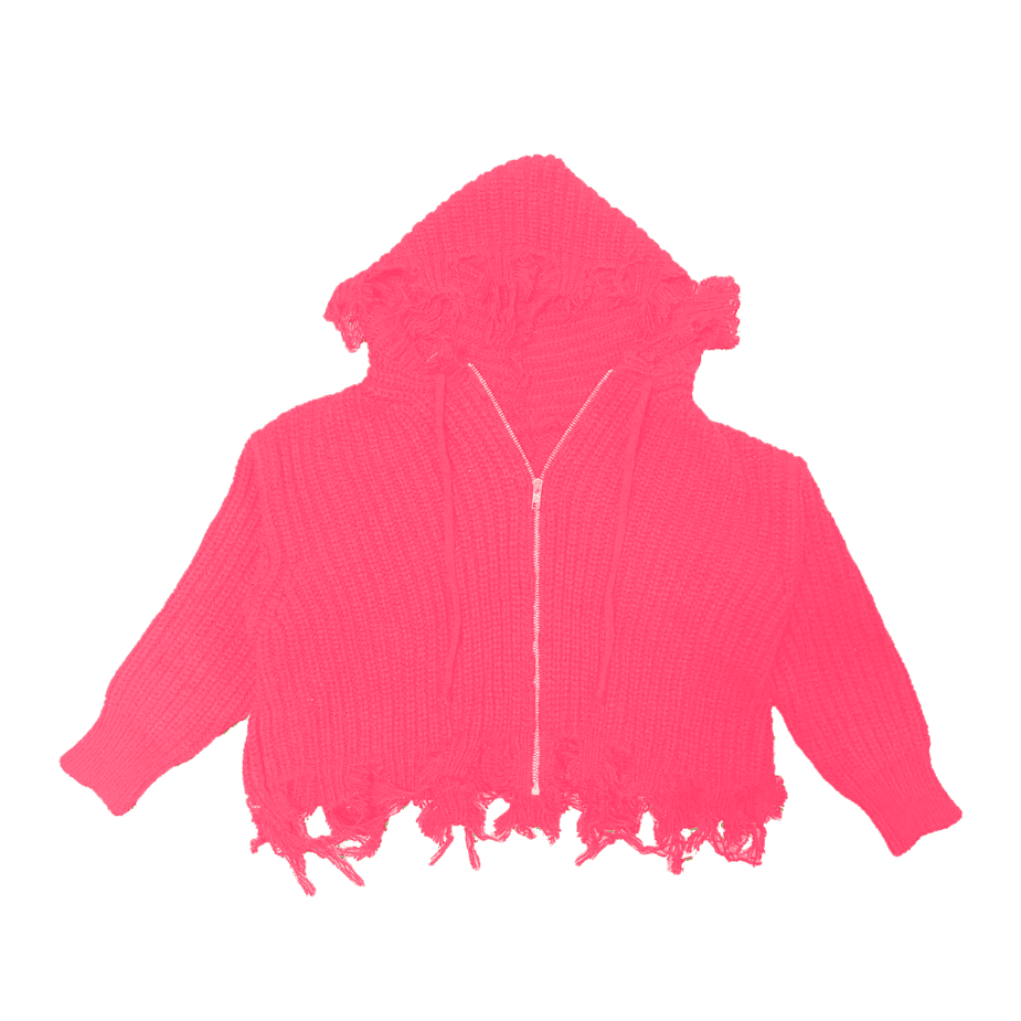 Pink best sale distressed hoodie