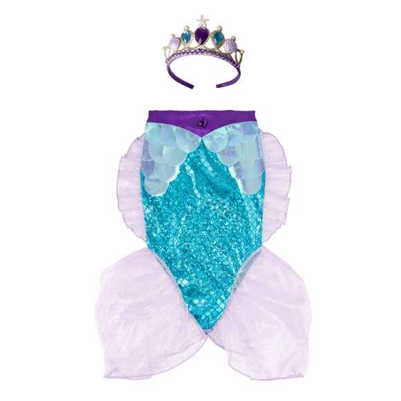 CEC Mermaid Glimmer Skirt w/Tiara, Lilac/Blue Size 5-6 - hip-kid