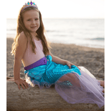 CEC Mermaid Glimmer Skirt w/Tiara, Lilac/Blue Size 5-6 - hip-kid