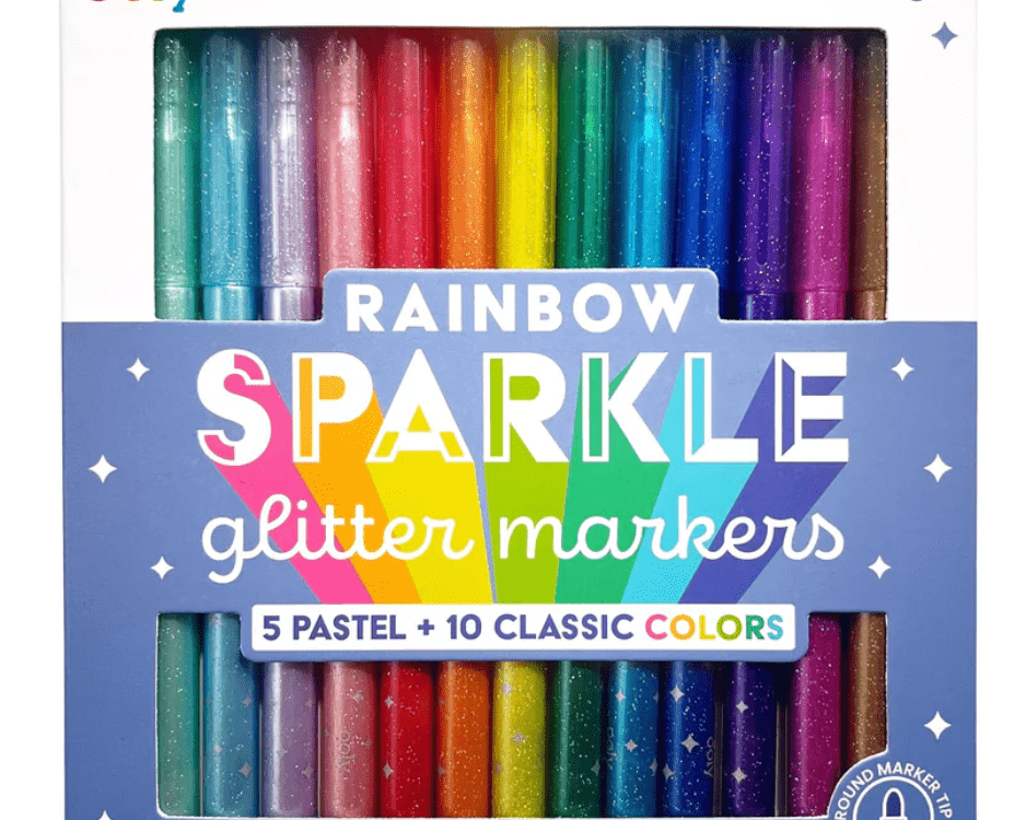 OOLY Rainbow Sparkle Glitter Markers (set of 15) - hip-kid