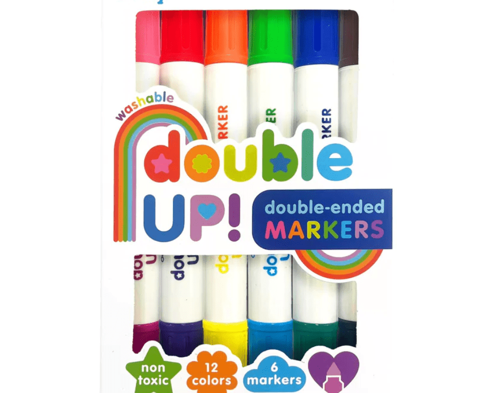 OOLY Double Up! Double Ended Markers Set of 6, 12 colors - hip-kid