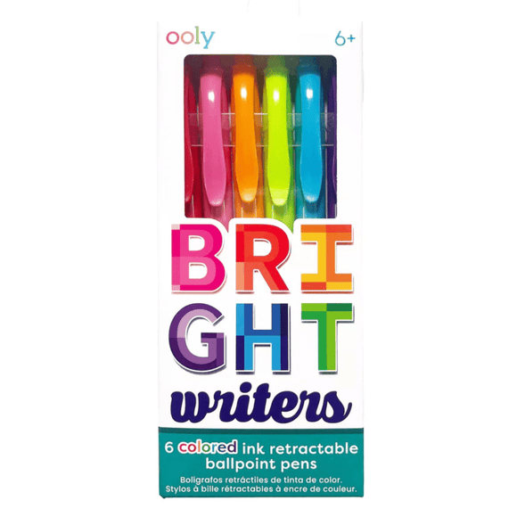 Ooly Bright Writers Colored Ballpoint Pens - Set of 6 - hip-kid