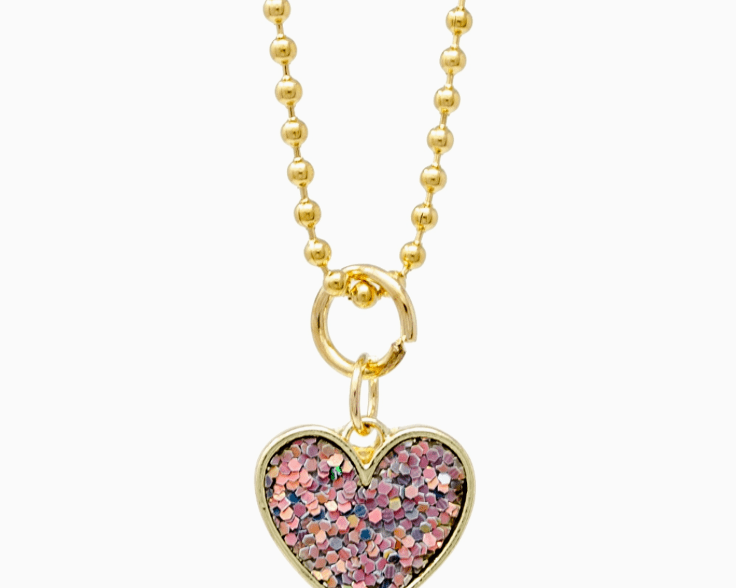 Zomi Gems Sparkle Heart Gold Charm Necklace - hip-kid