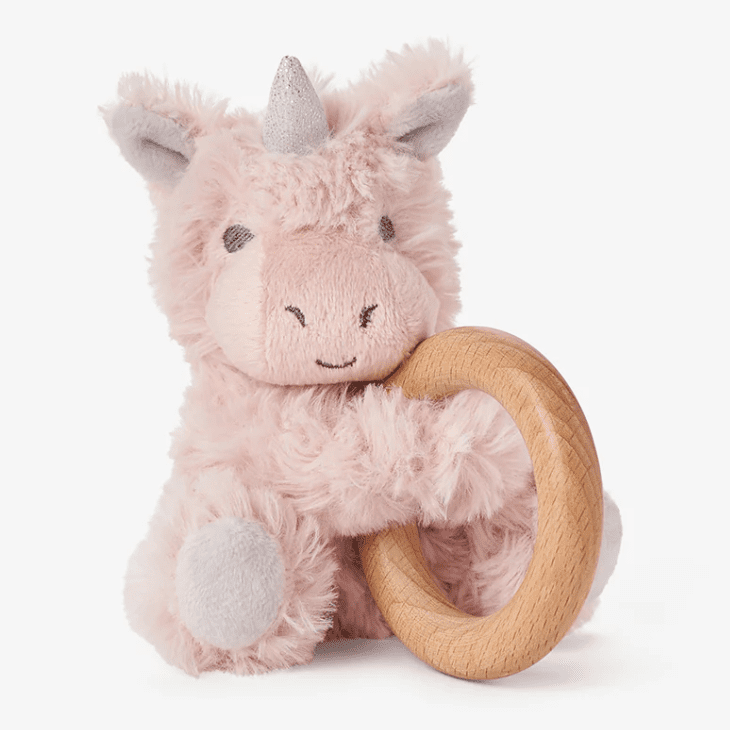 Elegant Baby Huggie Ring Rattle Plush - Unicorn - hip-kid