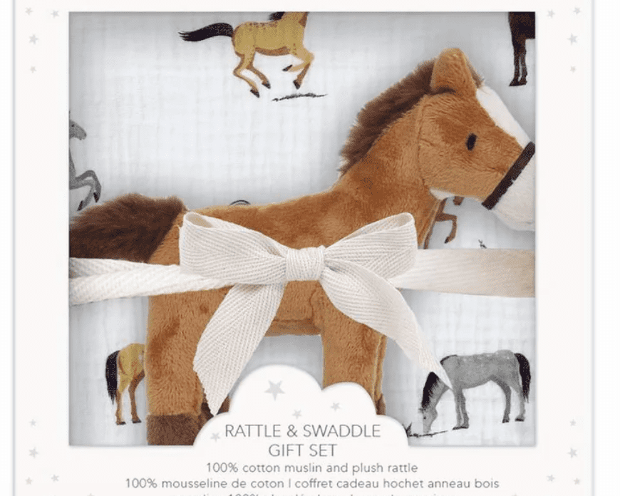 Mon Ami Chantilly Swaddle & Rattle Gift Set - hip-kid