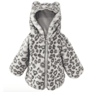 Mon Ami Bear Faux Fur Hooded Baby Coat 12-18M - Leopard - hip-kid