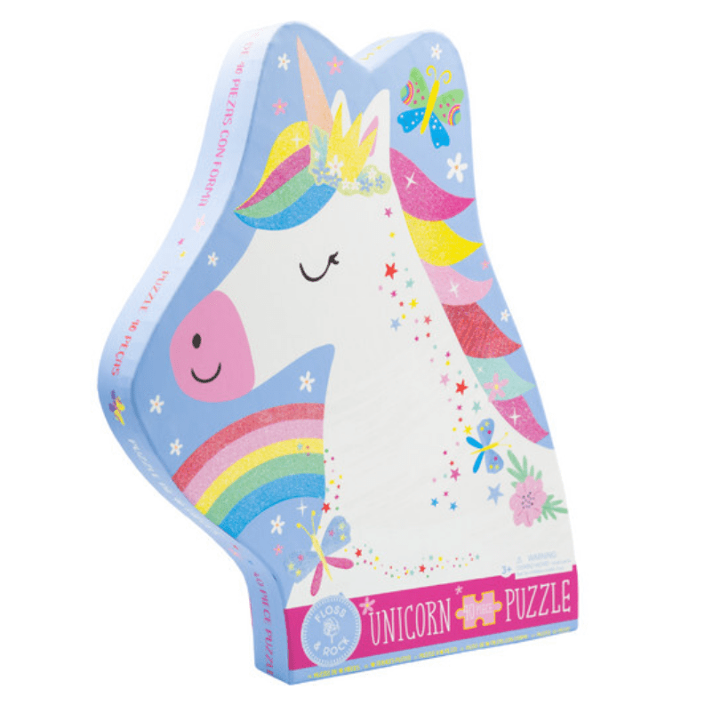Floss & Rock 40pc Jigsaw Shaped Unicorn Rainbow - hip-kid