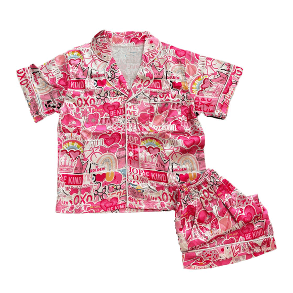 Tweenstyle Loungewear Set - Pink Things Print - hip-kid