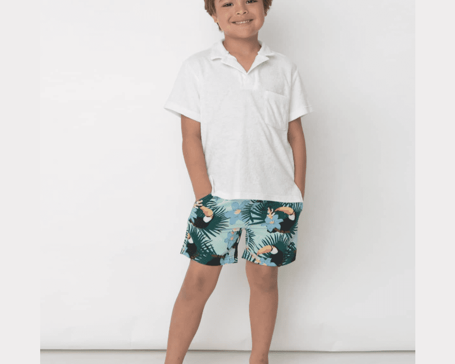 Shade Critters Boys Terry Polo - White - hip-kid