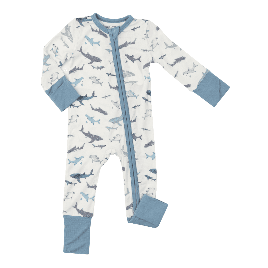 Angel Dear Sharks 2 Way Zipper Romper - hip-kid
