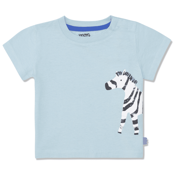 Mon Coeur Zebra Tee & Pocket Short - Blue - hip-kid