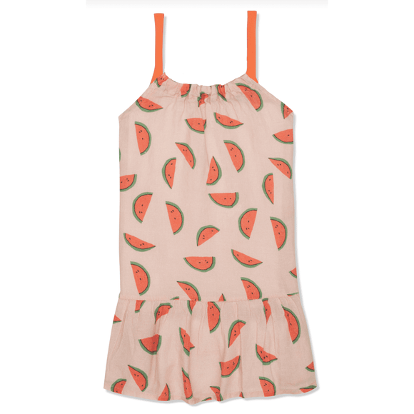 Mon Coeur Watermelon Slices Linen Dress - hip-kid