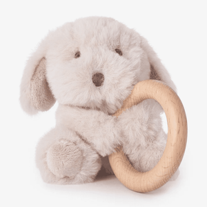 Elegant Baby Ring Rattle Plush - Puppy - hip-kid