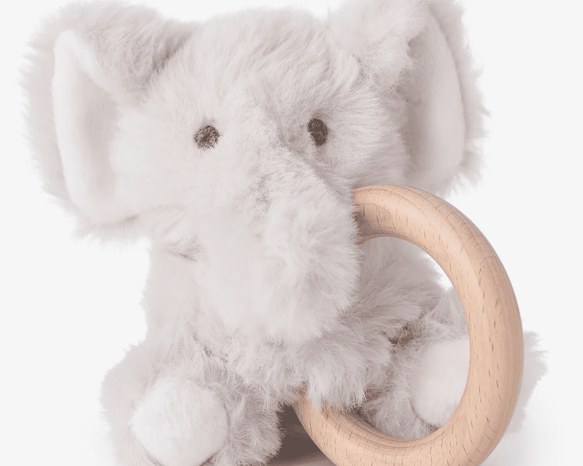 Elegant Baby Ring Rattle Plush - Elephant - hip-kid