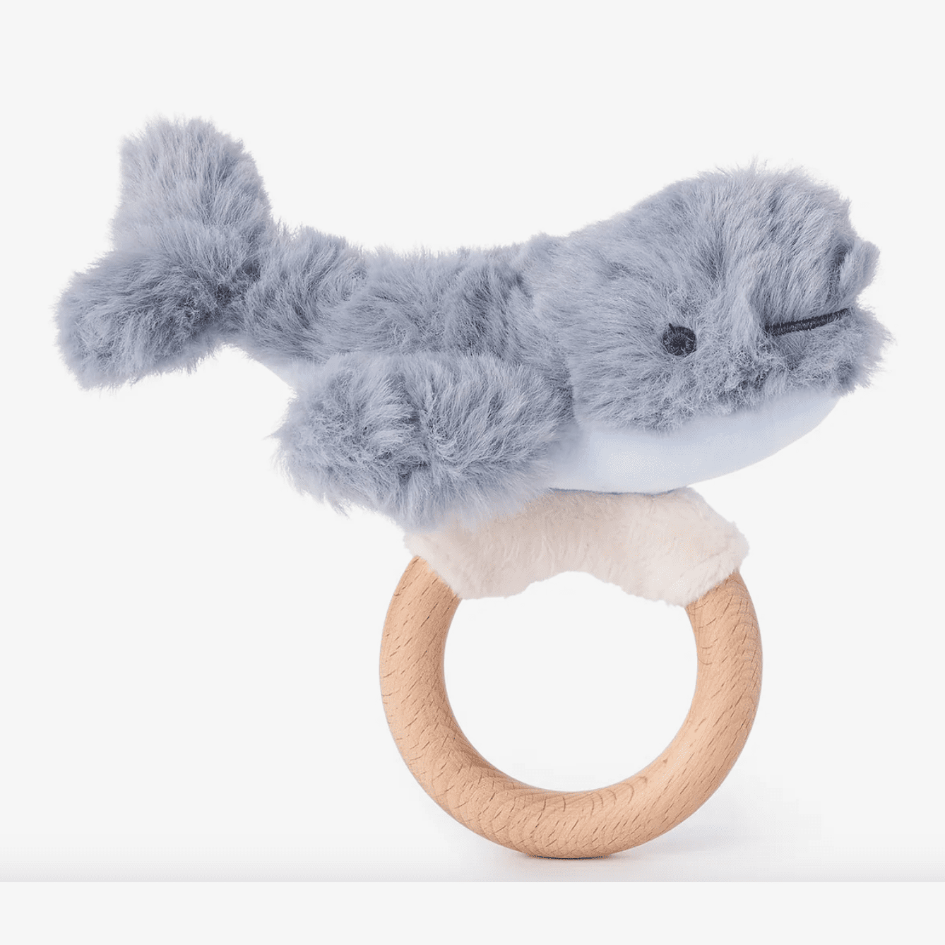 Elegant Baby Ring Rattle Plush - Whale - hip-kid