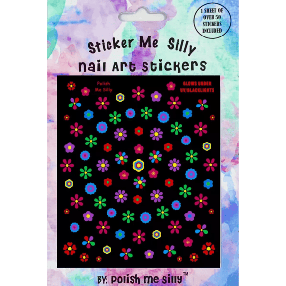 Polish Me Silly - Neon Flower Nail Stickers - hip-kid