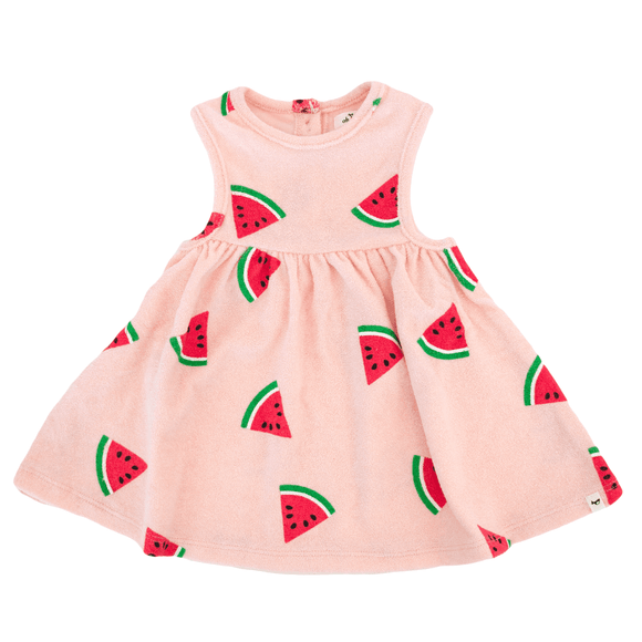 Oh Baby Watermelon Print Tank Dress - Pale Pink - hip-kid