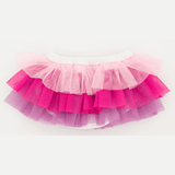 Oh Baby Bright Tulle Rainbow Flutter Sleeve Tank & Ombre Tushie Tutu - Cotton Candy Cream - hip-kid