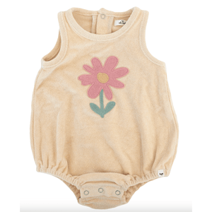 Oh Baby Blush Daisy Terry Applique Terry Bubble - hip-kid