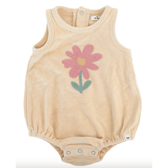 Oh Baby Blush Daisy Terry Applique Terry Bubble - hip-kid