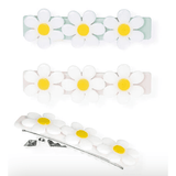 Lilies & Roses - Daisies White Satin Pastel Color Hair Clips - hip-kid
