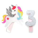 Lilies & Roses - Unicorn Birthday Number 3 Alligator Clips - hip-kid