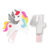Lilies & Roses - Unicorn Birthday Number 4 Alligator Clips - hip-kid