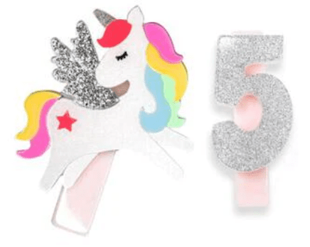 Lilies & Roses - Unicorn Birthday Number 5 Alligator Clips - hip-kid