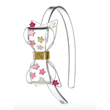 Lilies & Roses Fat Bow Pearlized Pink Star Headband - hip-kid