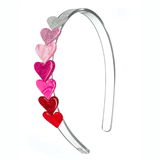 Lilies & Roses Mini Hearts Red Glitter Pearlized Headband - hip-kid