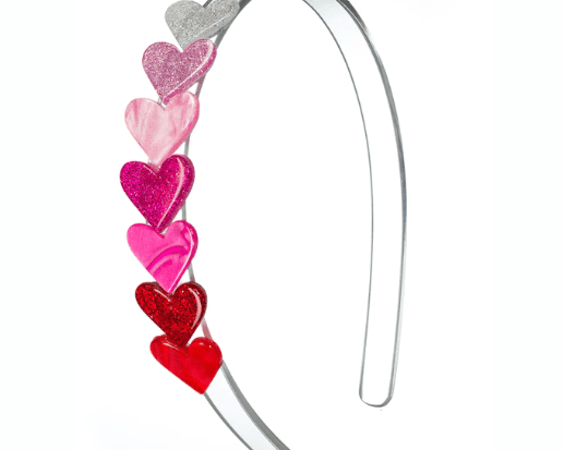 Lilies & Roses Mini Hearts Red Glitter Pearlized Headband - hip-kid