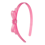 Lilies & Roses Thin Bow Satin Pink Headband - hip-kid