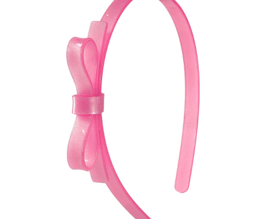 Lilies & Roses Thin Bow Satin Pink Headband - hip-kid