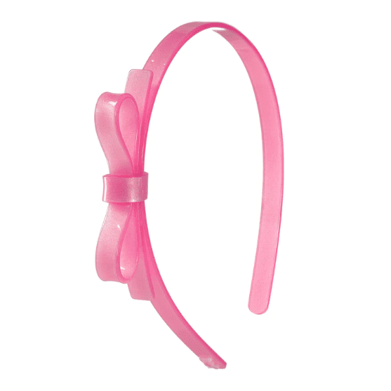 Lilies & Roses Thin Bow Satin Pink Headband - hip-kid
