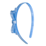 Lilies & Roses French Thin Satin Blue Headband - hip-kid