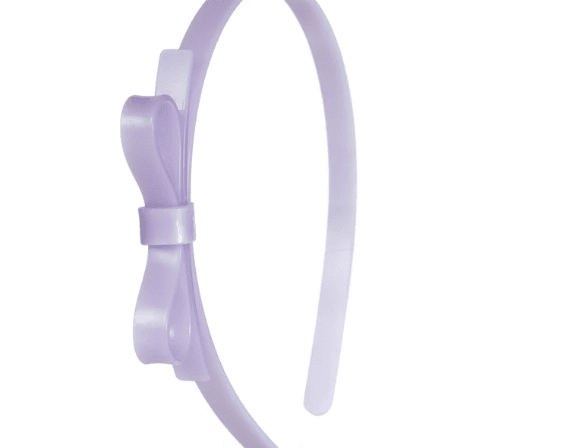 Lilies & Roses Thin Bow Satin Purple Headband - hip-kid