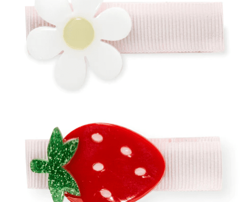 Lilies & Roses Strawberry Flowers Pink Hair Clips - hip-kid