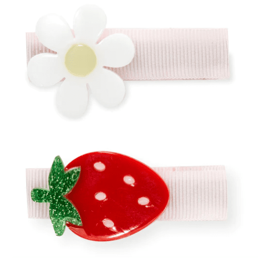 Lilies & Roses Strawberry Flowers Pink Hair Clips - hip-kid